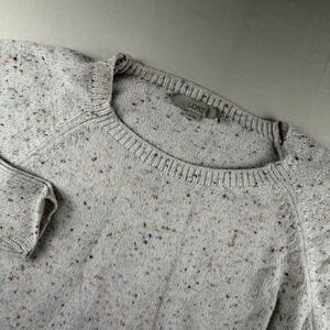 Loft Confetti Fleck Knit Sweater Womens XL Cream Raglan Sleeve Pullover 0203